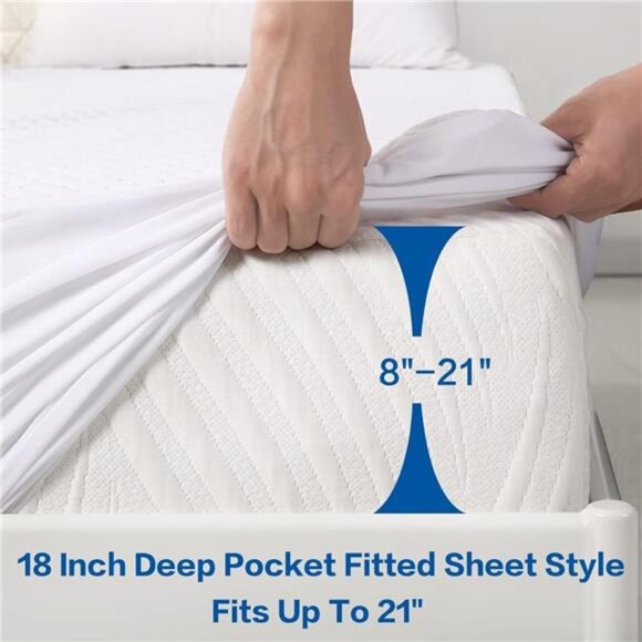 Premium 100% Waterproof Mattress Protector,4D Air Cooling 300GSM Queen Size - Picture 11 of 14